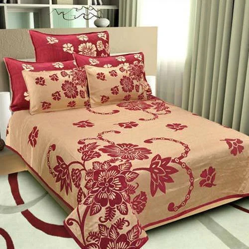 Printed Cotton Double Bedsheet - Queen Size, Multiple Colors Available | Breathable, 100% Cotton Material, Stylish Printed Design