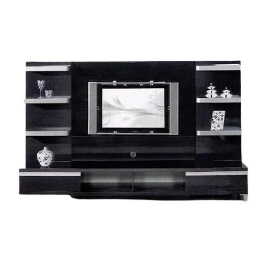 Rectangular Wall Mounted Shiny Finish Solid Wooden Tv Unit For Living Room