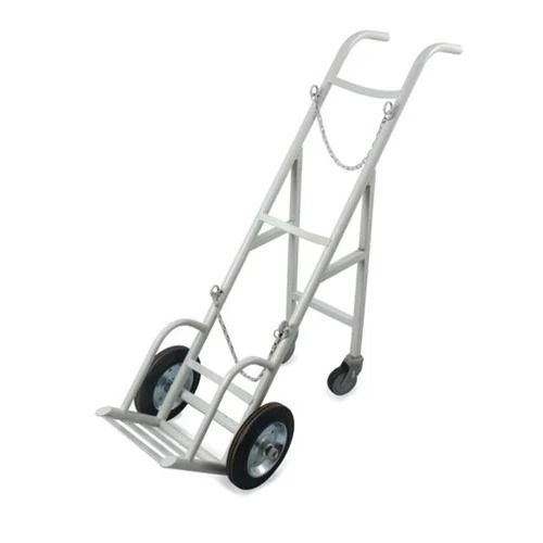 Rust Proof Polished Finish Mild Steel Lpg Cylinder Trolley With Four Wheel 