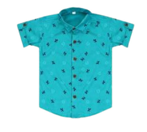 Short Sleeves Casual Wear Printed Poly Cotton Shirt For Boys  Age Group: Kids