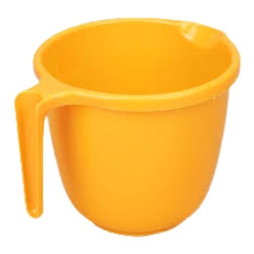 Yellow 1 Liter Size Round Shape Plastic Material Plain Bath Mug