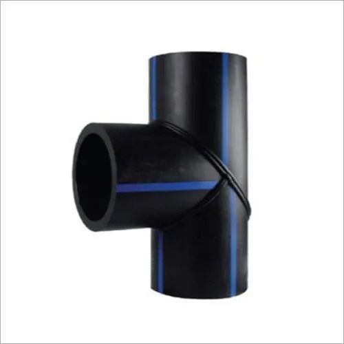 Black 4 Mm Thick High Density Poly Ethylene Pipe Tee For Industrial Use 