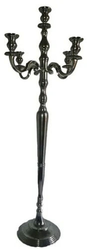 Anti-Tarnish Floor Standing Light Weight Polished Aluminum Candle Holders