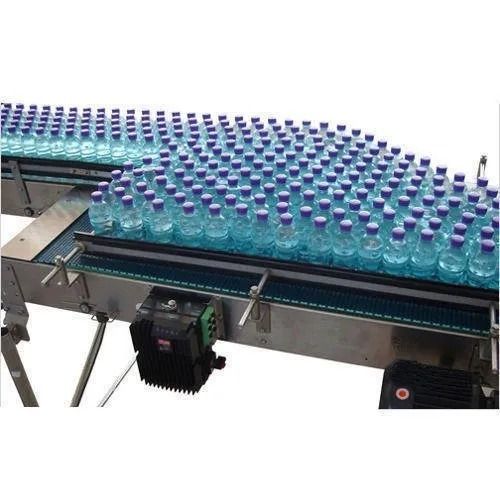 Blue Heat Resistant Automatic Stainless Steel Bottle Conveyor For Industrial Use