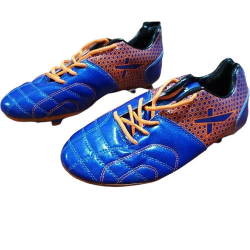 Blue Lace Up Rubber Sole Polyurethane Sports Shoes For Men 