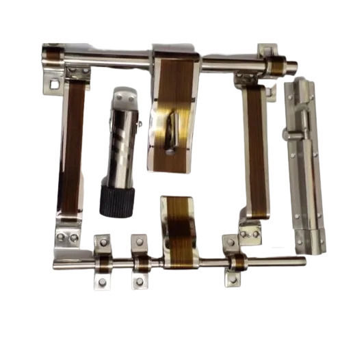 Golden And Silver Lightweight Corrosion Resistant Polished Finish Stainless Steel Door Kit 