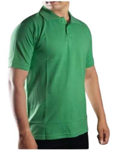 Short Sleeves Plain Dyed Polyester Polo Collared T Shirt For Men Age Group: 18 To 45