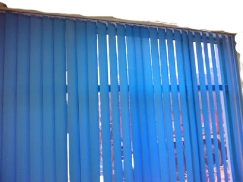 Blue Soft Texture Plain Light Weight Washable Modern Strip Fabric Vertical Blinds