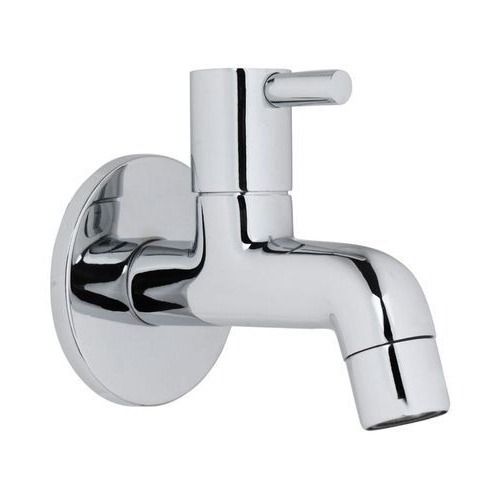 Silver Wall Mounted 5 Inches Leak Resistant Plain Polished Stainless Steel Bathroom Tap