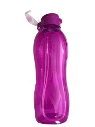 Purple 1 Liter Capacity Screw Cap Round Shape Plastic Bottle