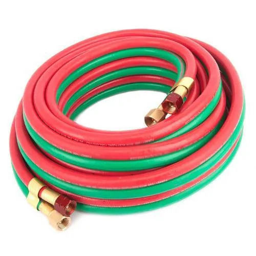 Red 1250 Psi Reinforcement Hard Round Rubber Gas Cutting Hose Pipe For Welding