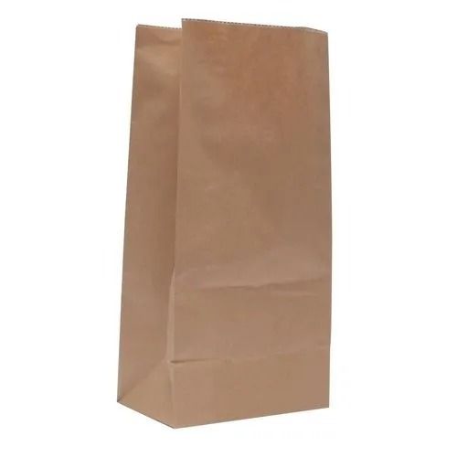 16x7x7 Inches 100 GSM Plain Rectangular Paper Grocery Bag