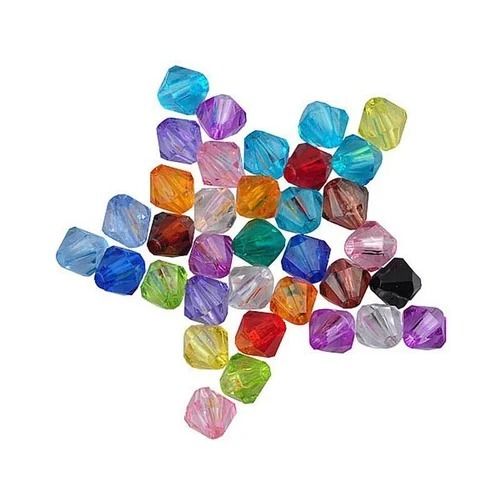 00 2 Grams Diamond Shaped Glossy Finished Solid Acrylic Multicolor Beads