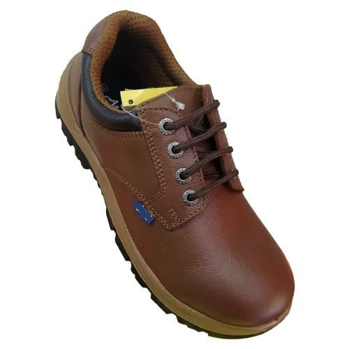 Brown Lace Normal Lightweight Leather Pu Cooper Safety Shoes For Men'S