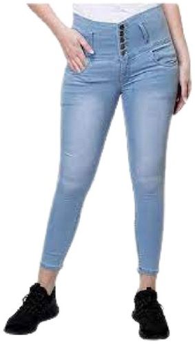 Ladies Light Blue Slim Fit Denim Jeans