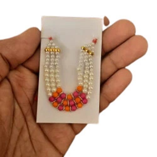 Lightweight Easy To Carry Round Pearl Polished Plastic Laddu Gopal Moti Mala