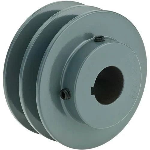 Black Polished Finish Round Mild Steel V Groove Pulley For Lifting Platform Use