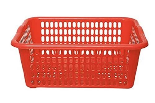 Red Rectangular Water Chemical Resistant Easily Carried Rigid Plastic Baskets