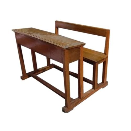 Termite Proof Rectangular Polished Finish Wooden School Bench