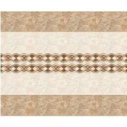 Browns / Tans 6 Mm Thick Square Edge Gloss Finish Ceramic Printed Tiles For Commercial Use