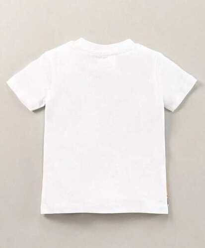 Casual Wear Boys Short Sleeve White Plain Cotton T Shirt