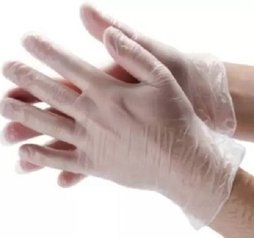 Transparent Disposable Full Finger Plain Vinyl Examination Gloves