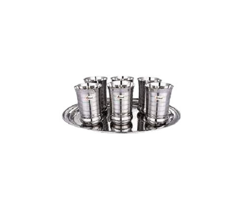 Glossy Finish Stainless Steel Glasses Set Of 6 Piece