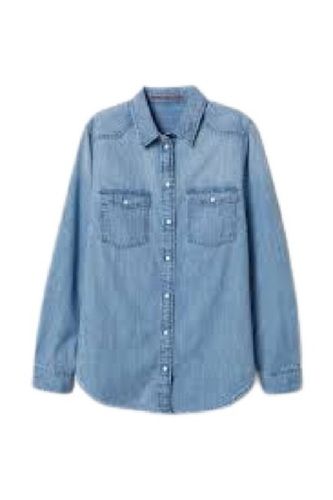 Buy SELFYS Women's Long Sleeve Denim Shirt Light Blue at Amazon.in