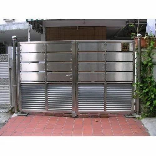 Non Rusted Stainless Steel Main Gate For Residential And Commercial Building