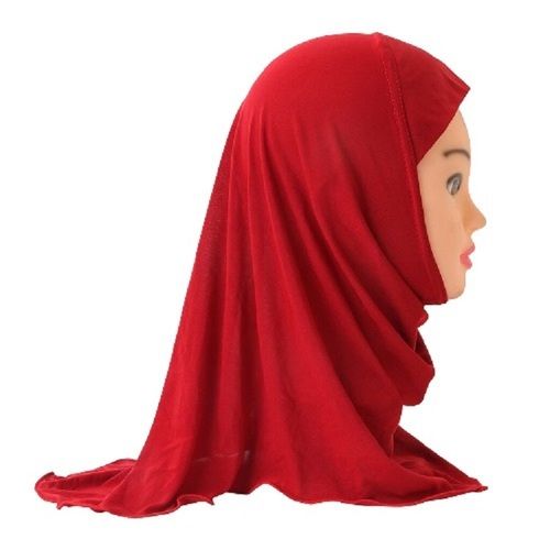 Indian Shrink Resistance Girls Red Rayon Hijab