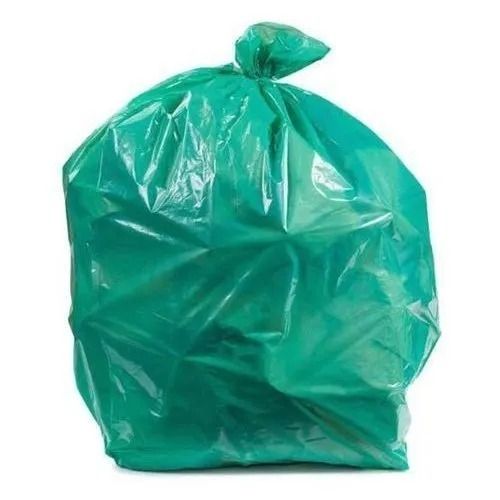 Green 14 Inches Plain Poly Propylene Plastic Garbage Bag Without Handle