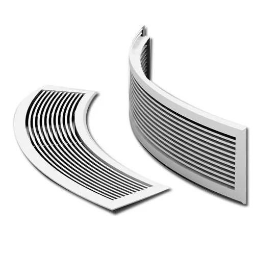 White Curved Shape Corrosion Resistant Aluminum Air Grill For Factory Use