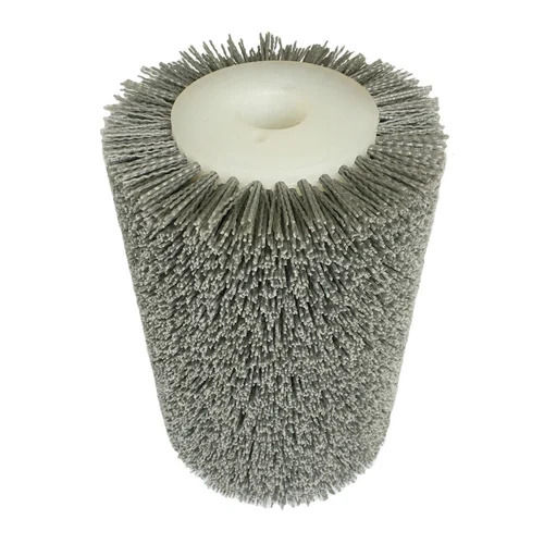 Cylindrical Grey Nylon Abrasive Brush For Deburring Usage