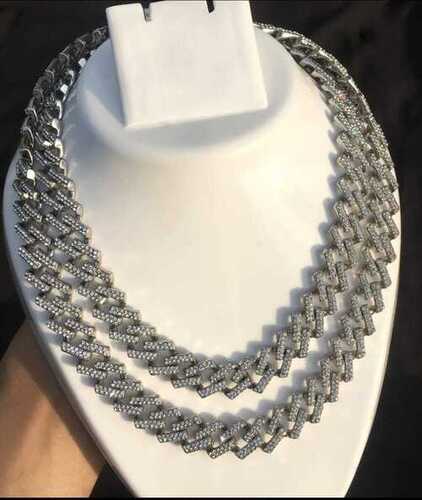 Party Wear Iced Out Neck Beaded Chain For Mens