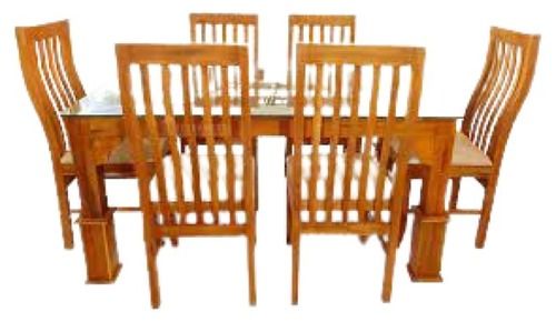 Rectangular Wood Brown Dining Table With Chairs