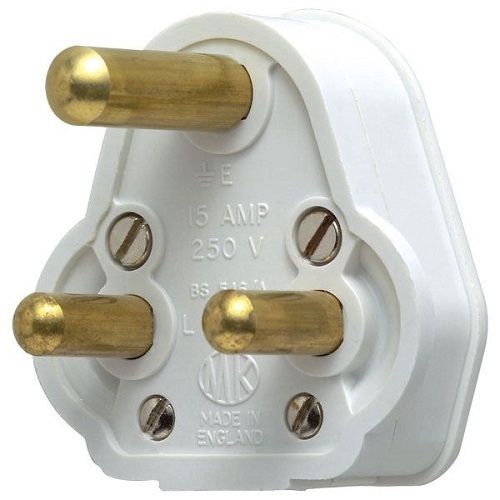 Three Pin Plug Top, White