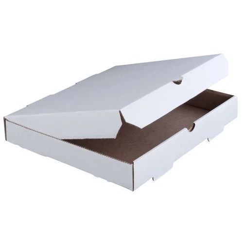 White 18X18X1.75 Inches Square Shape Matte Finish Plain Corrugated Pizza Box 