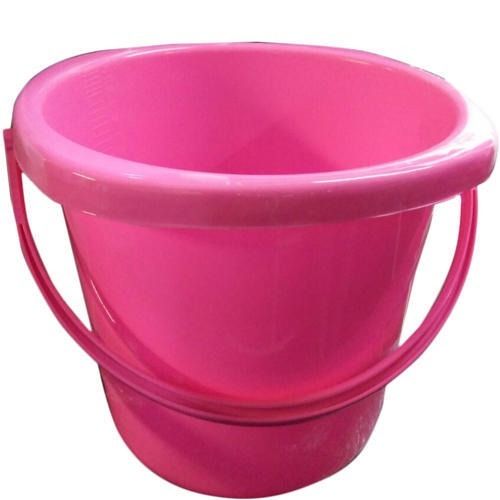 Pink 20 Liter Capacity Round Matte Finish Plastic Bucket With Handle