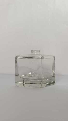 50ML Empty Clear Cube Glass Perfume Bottle With Screw Cap Neck