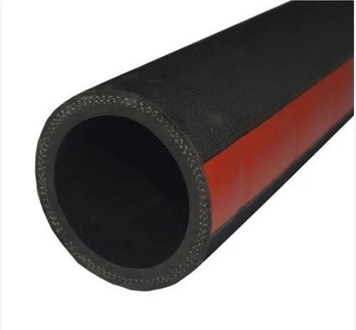 Black 8 Mm Thick Round Discharge Rubber Hose For Industrial Use 