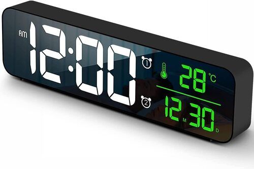 Black Rectangular Digital Led Alarm Clock