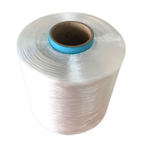 White Ecofriendly Plain Lightweight Round Industrial Polyester Yarn For Knitting