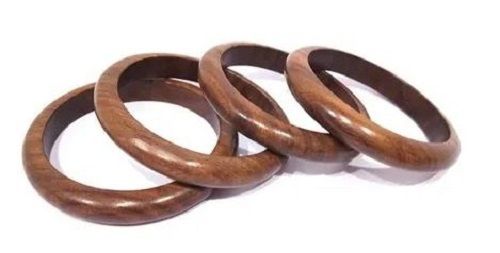 Plated Round Set Of Wooden Bangles Diameter: 4 Inch (In)