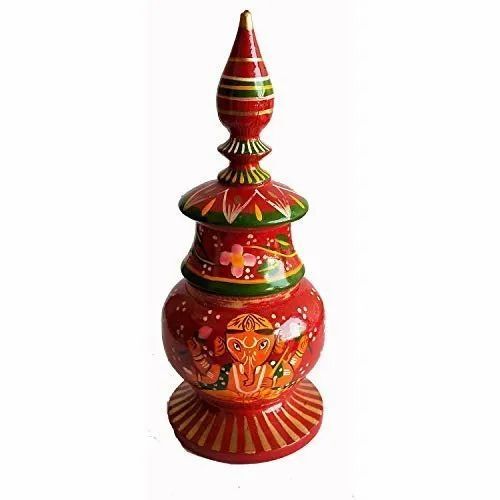 Wooden Ganesha Design Sindoor Dani/Kumkum Box For Home And Pooja