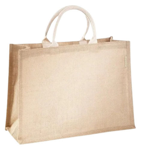 35x15x25 Cm Flexi Loop Handle Plain Handmade Jute Bag 