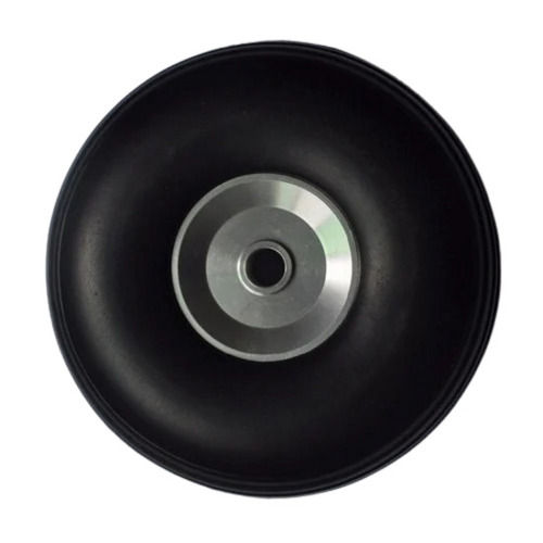 Black And Silver 5 Inches 8 Mm Hole Round Pu Caster Wheel For Industrial Use