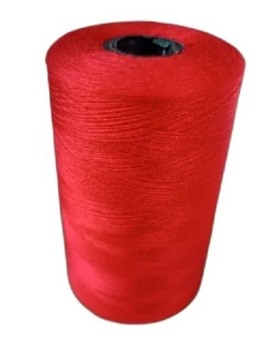 Red High Tenacity Eco Friendly Recyclable Plain Dyed Spun Polyester Embroidery Thread