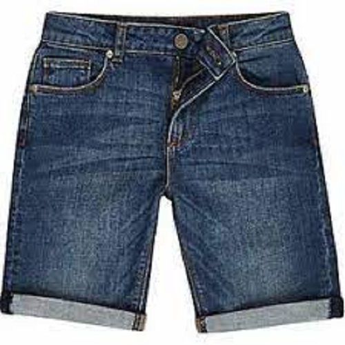 Daily Wear Regular Fit Breathable Readymade Plain Denim Shorts for Mens