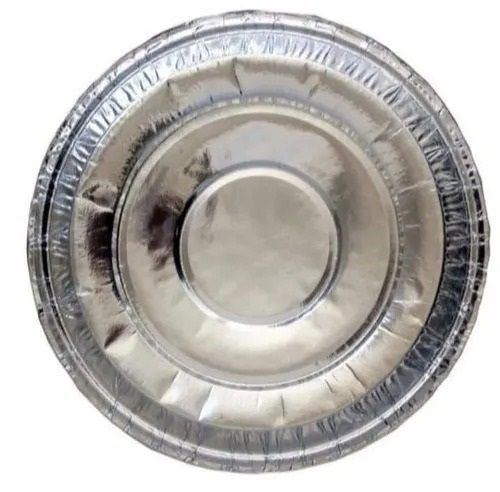 Plain 7 Inches Round Eco Friendly Non Reusable Silver Foil Paper Plate