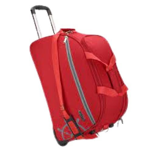 Eco Friendly 20 Inch Nylon Red Soft Sided 2 Wheel Travel Duffle Trolley Bag 